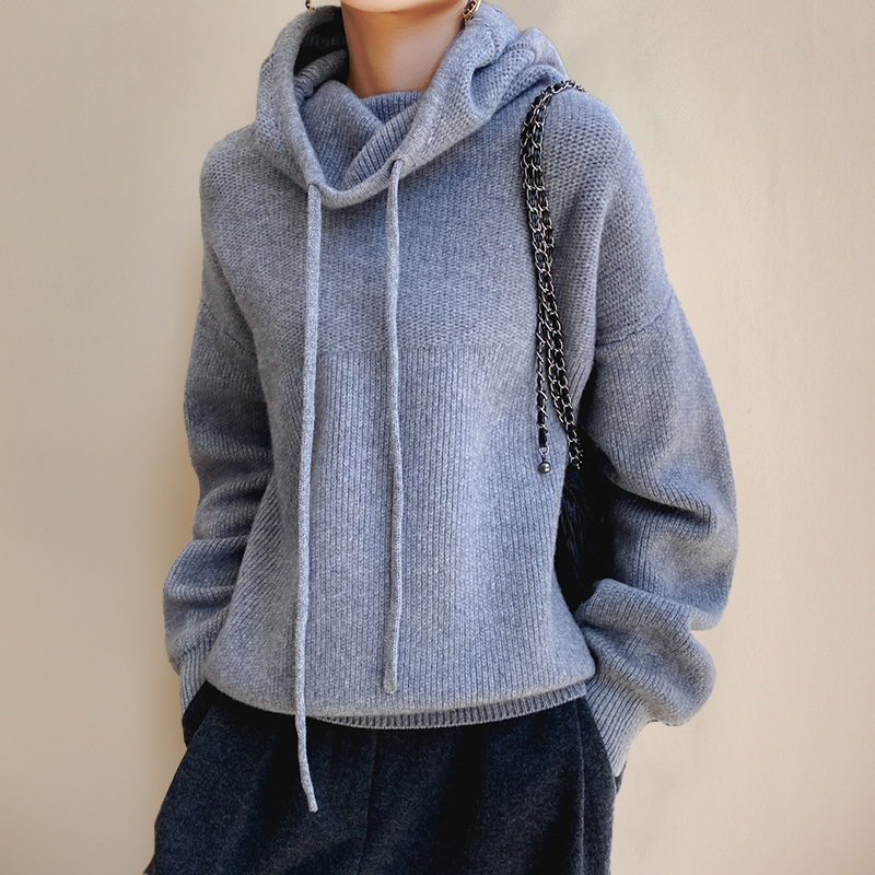 Textured Knit Cowl Neck Sweater