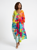 Colorful Abstract Print A-Line Dress