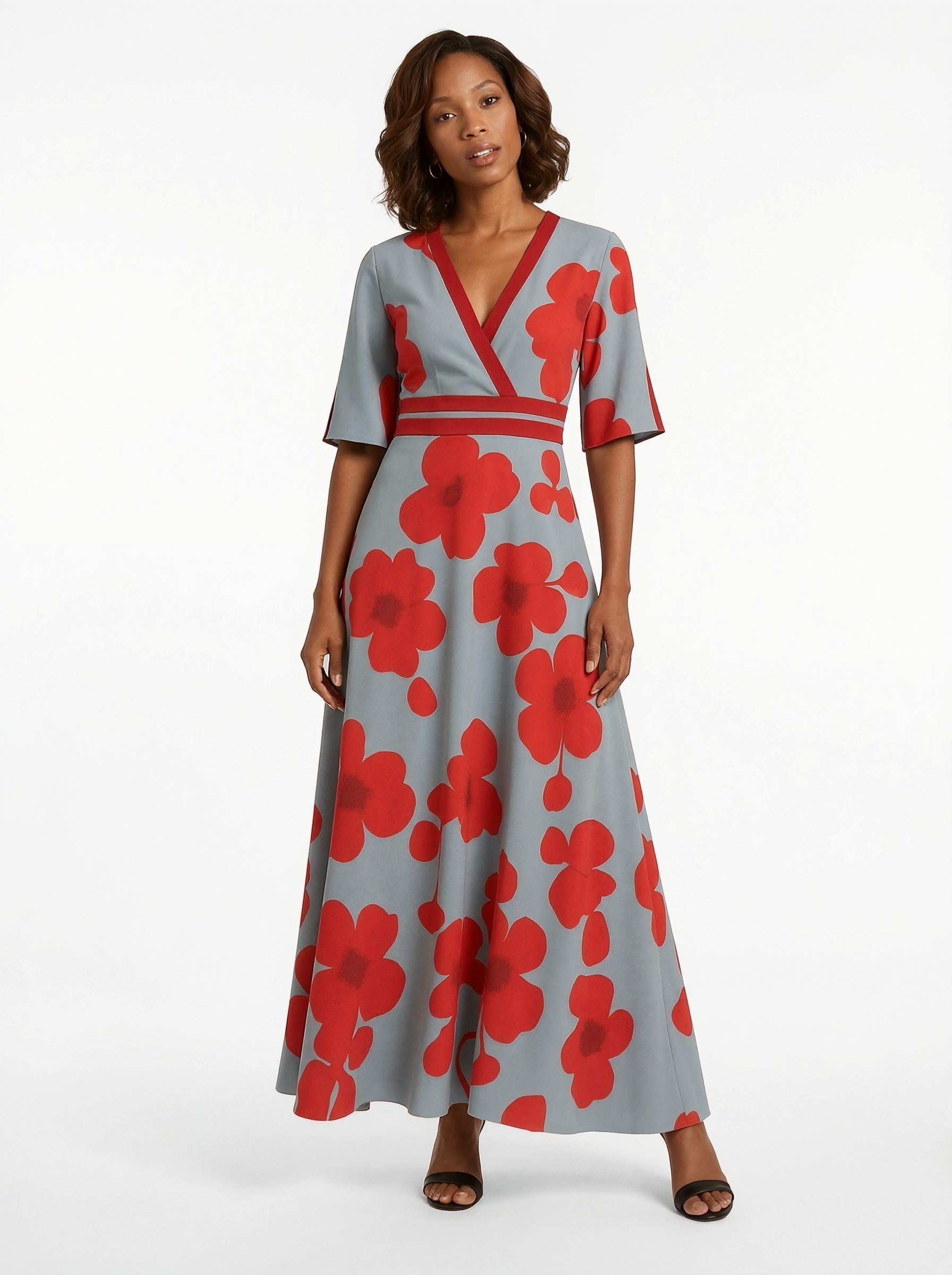 Floral V-Neck Maxi Dress