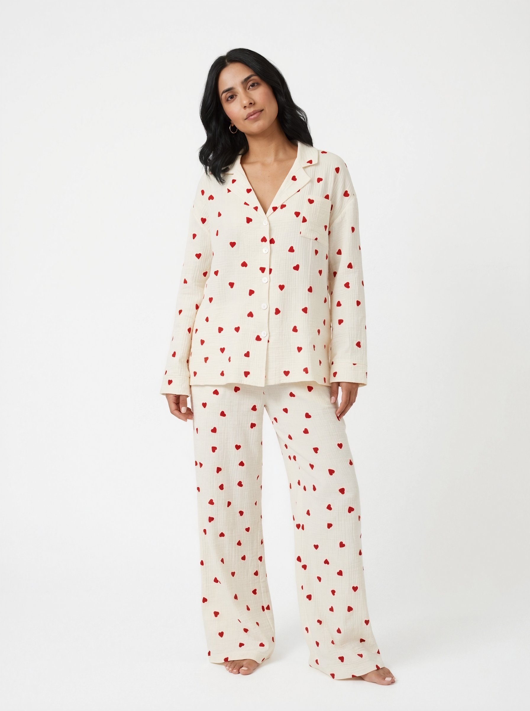 Heart Print Pajama Set