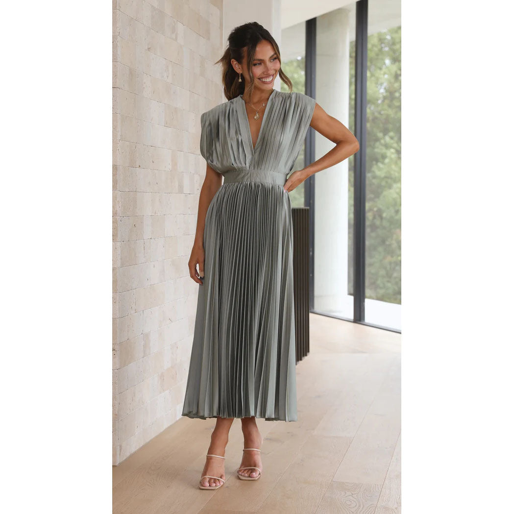 Pleated Midi Dress