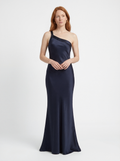 Satin One-Shoulder Evening Dress