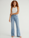 High-Waist Front Seam Flared Jeans