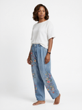 Floral Embroidered Cargo Pants