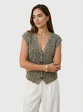 Textured Button Knit Vest