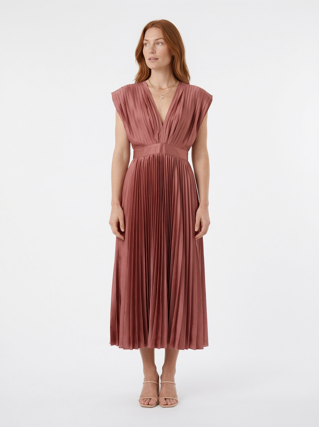 Flowing Pleated Midi Dress