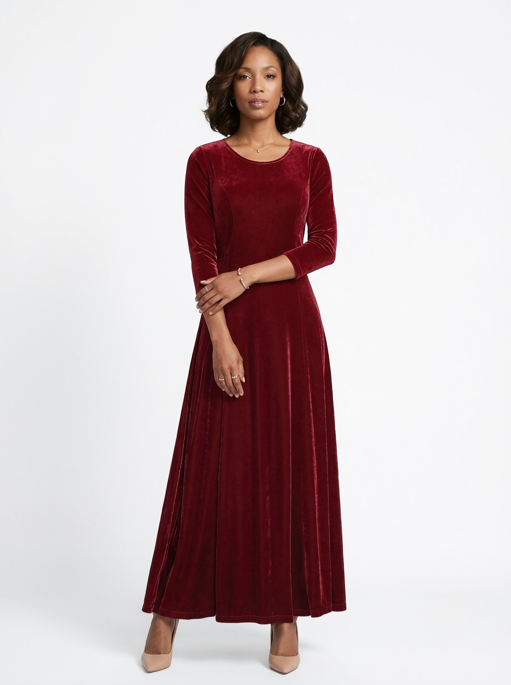 Velvet Long Sleeve Maxi Dress