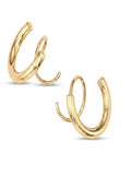 Chunky Gold Spiral Hoop Earrings