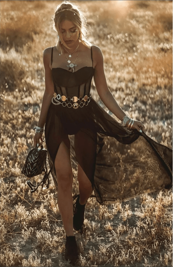 Sheer Corset Maxi Dress