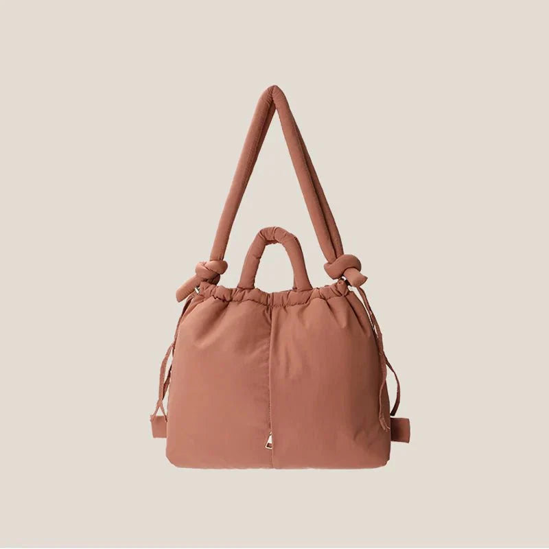 Padded Quilted Drawstring Shoulder Bag