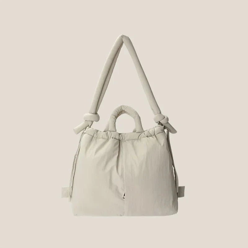 Padded Quilted Drawstring Shoulder Bag
