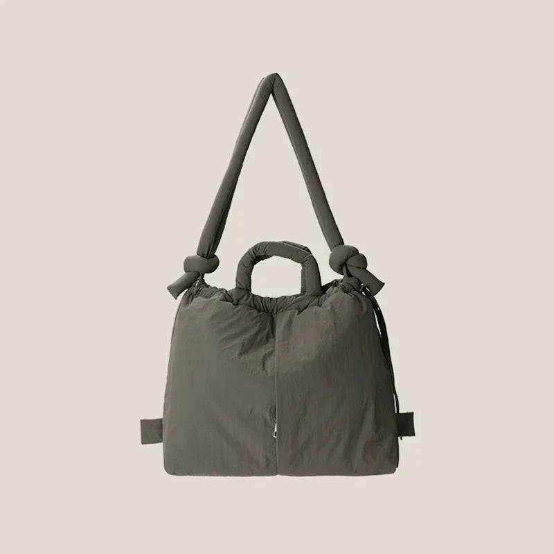 Padded Quilted Drawstring Shoulder Bag