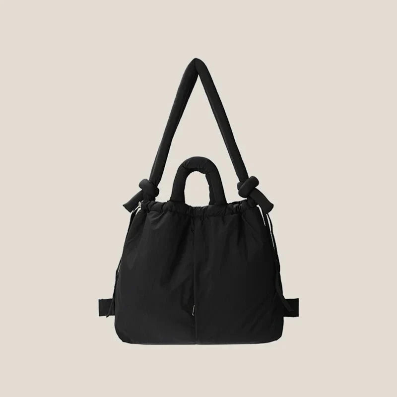 Padded Quilted Drawstring Shoulder Bag