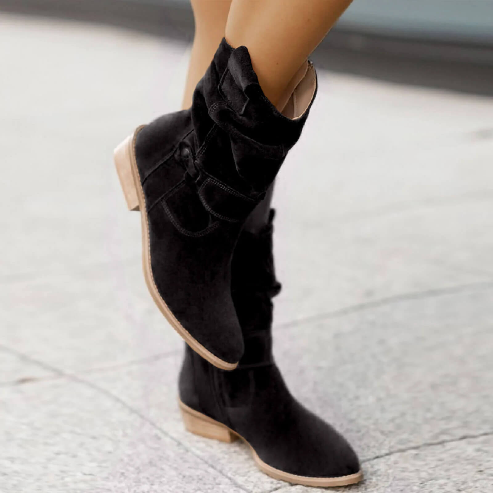 Slouchy Suede Ankle Boots