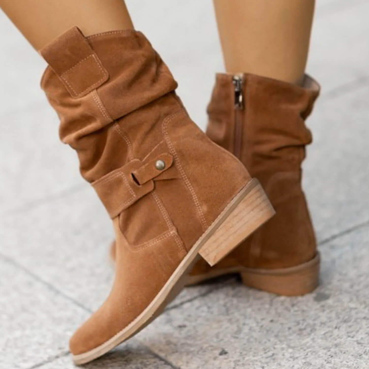 Slouchy Suede Ankle Boots