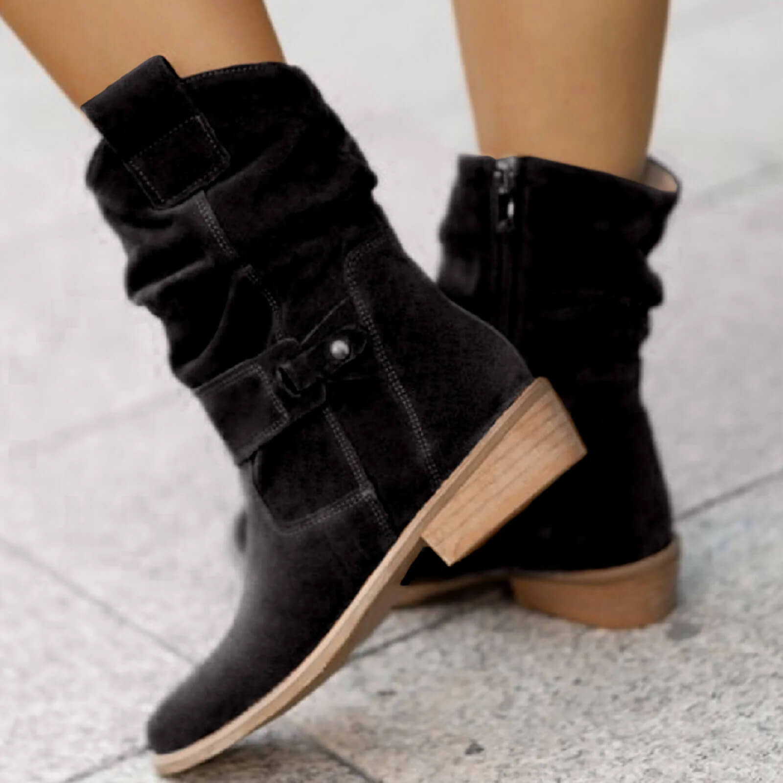 Slouchy Suede Ankle Boots