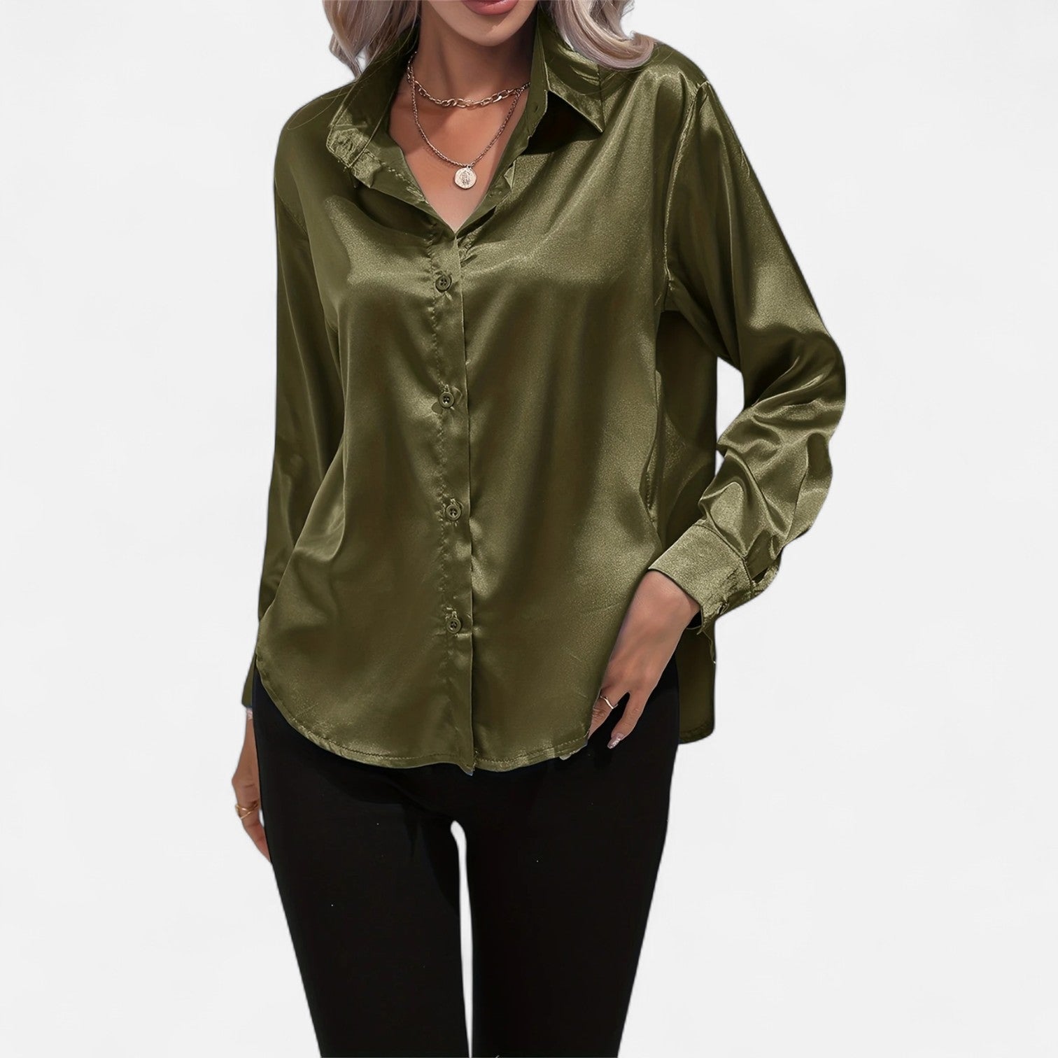 Satin Long Sleeve Blouse