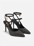 Rhinestone Ankle Strap Heels