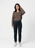 Cropped V-Neck Sweater