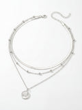 Silver Triple Layered Pendant Necklace