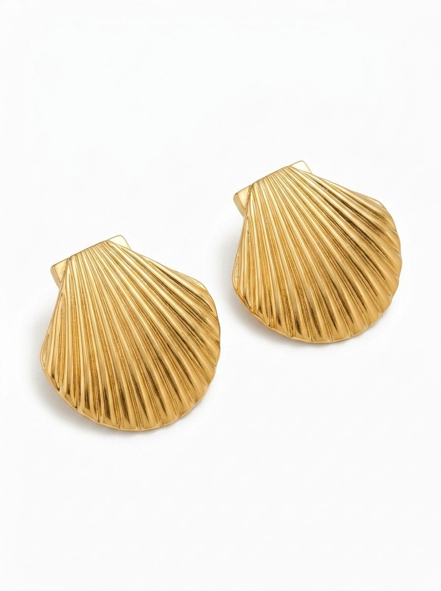 Waterproof Gold Shell Earrings
