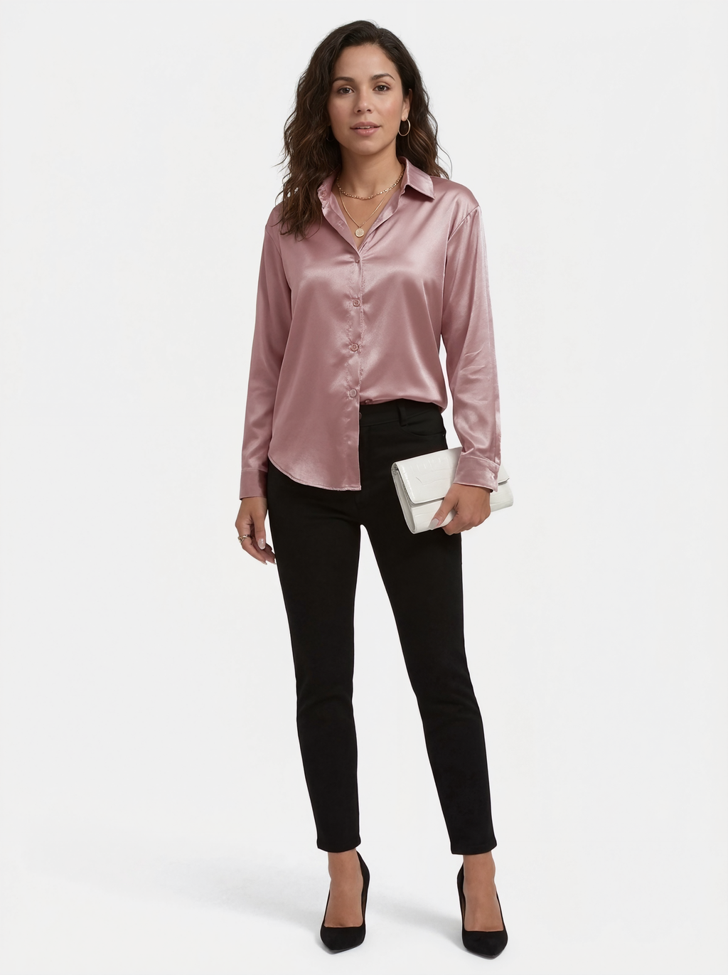 Satin Long Sleeve Blouse