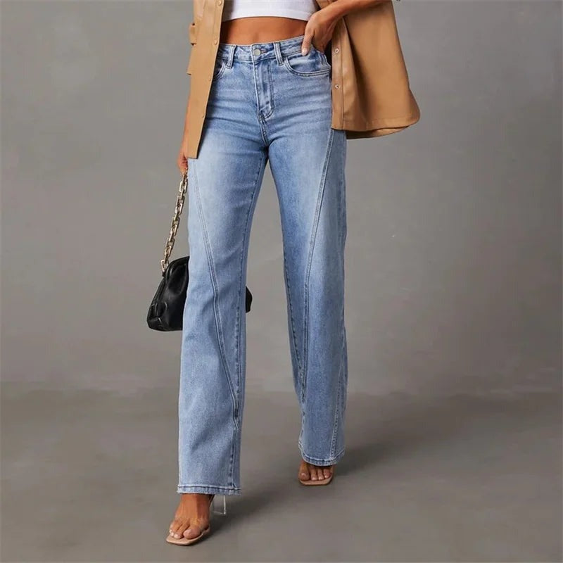 Wide Leg Denim Trousers