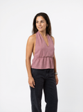 Shimmer Peplum Halter Top
