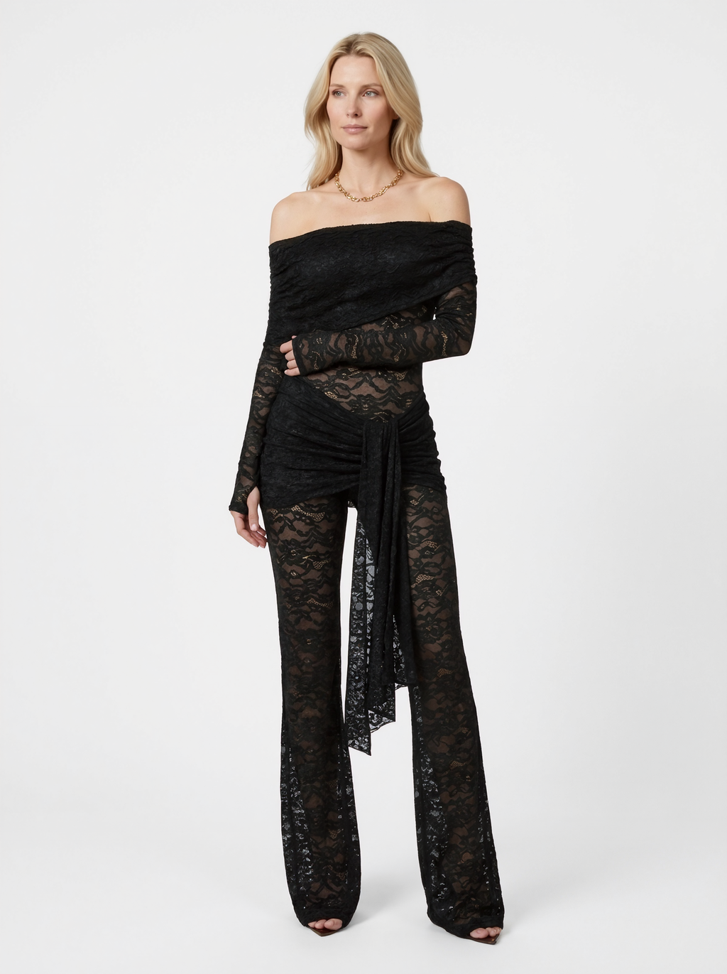 Lace Off Shoulder Jumpsuit