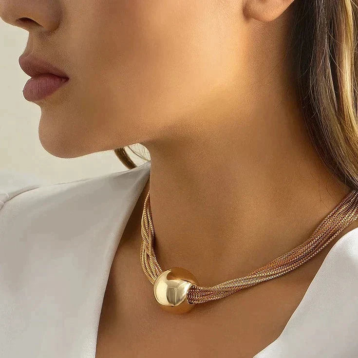 Modern Multi-Strand Ball Necklace