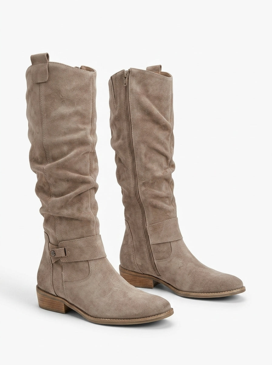 Slouchy Suede Knee-High Boots