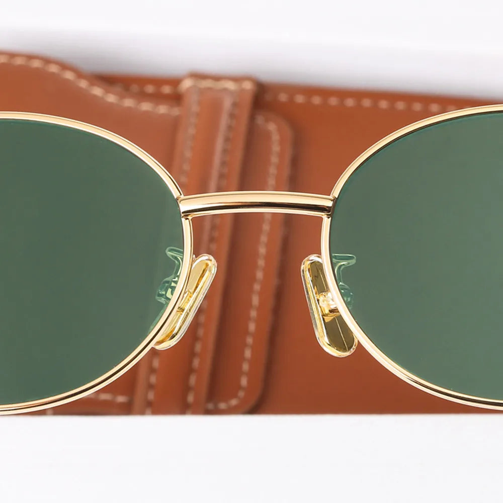 Gold Oval Sunglasses
