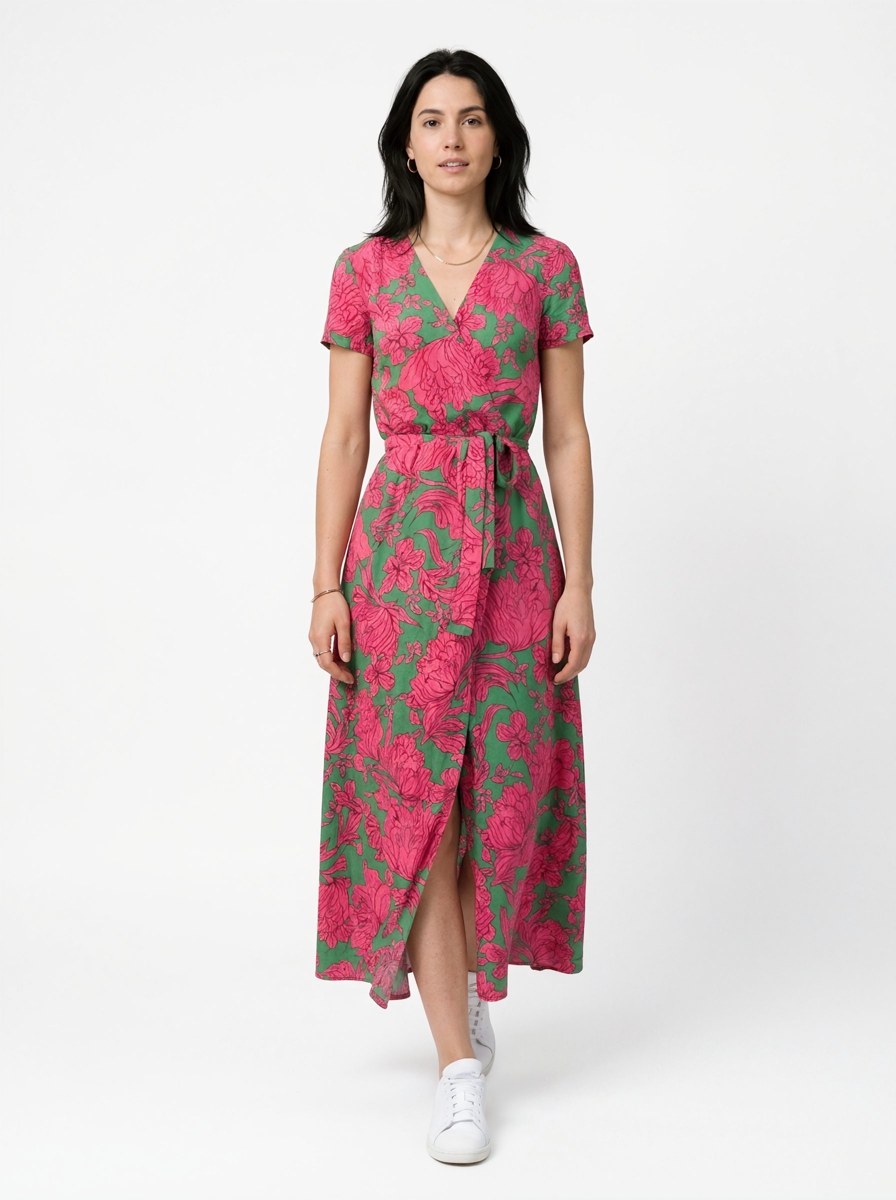 Summer Floral Wrap Dress