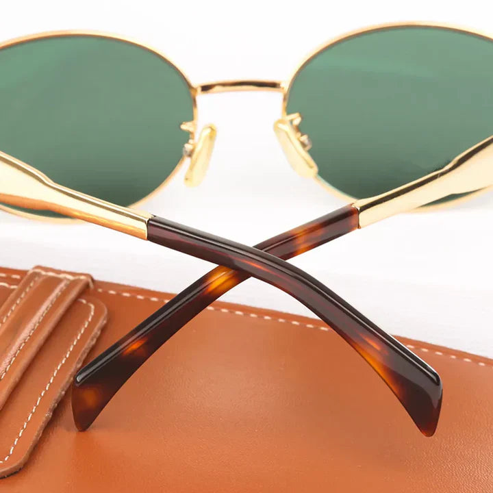Gold Oval Sunglasses