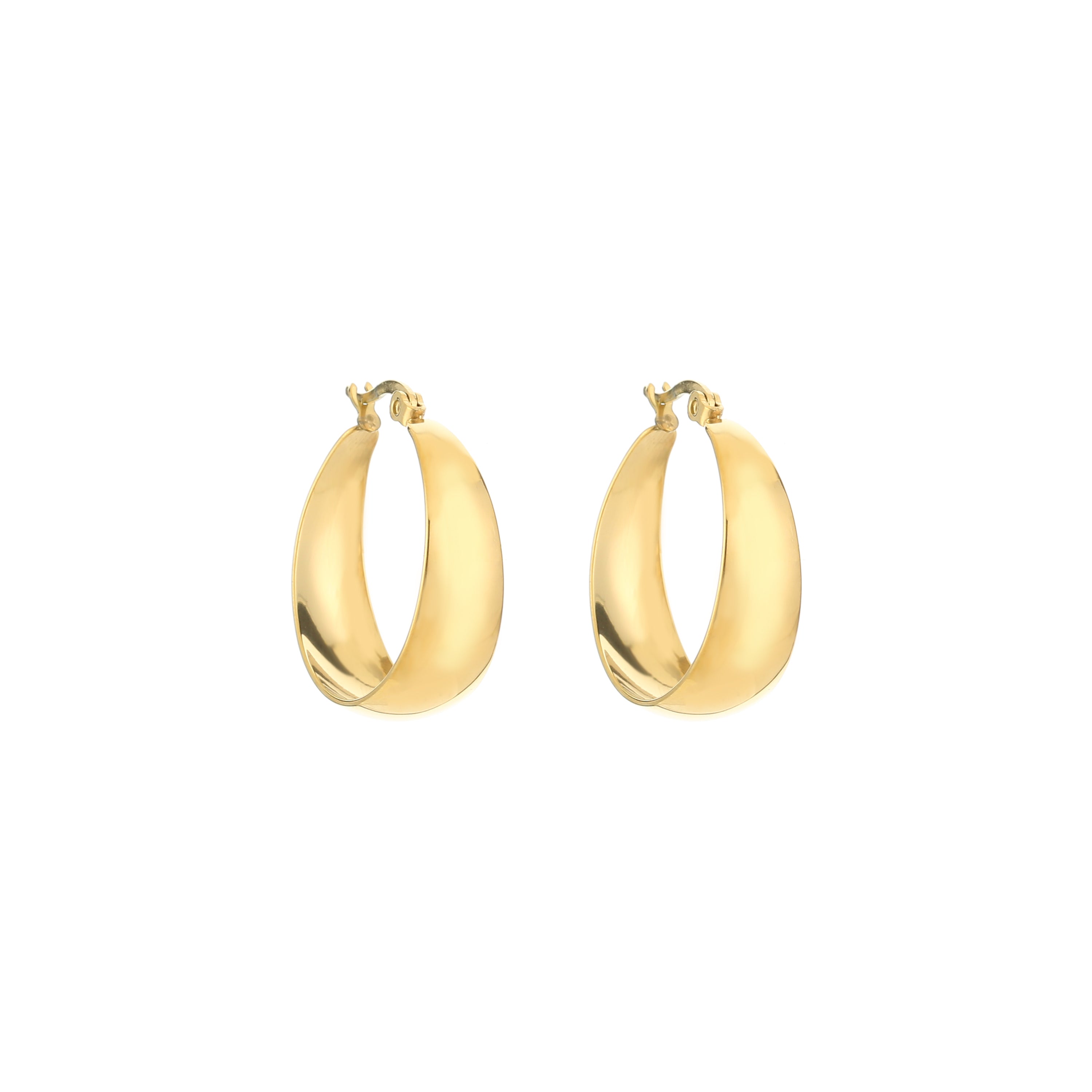Chunky Flat Hoop Earrings