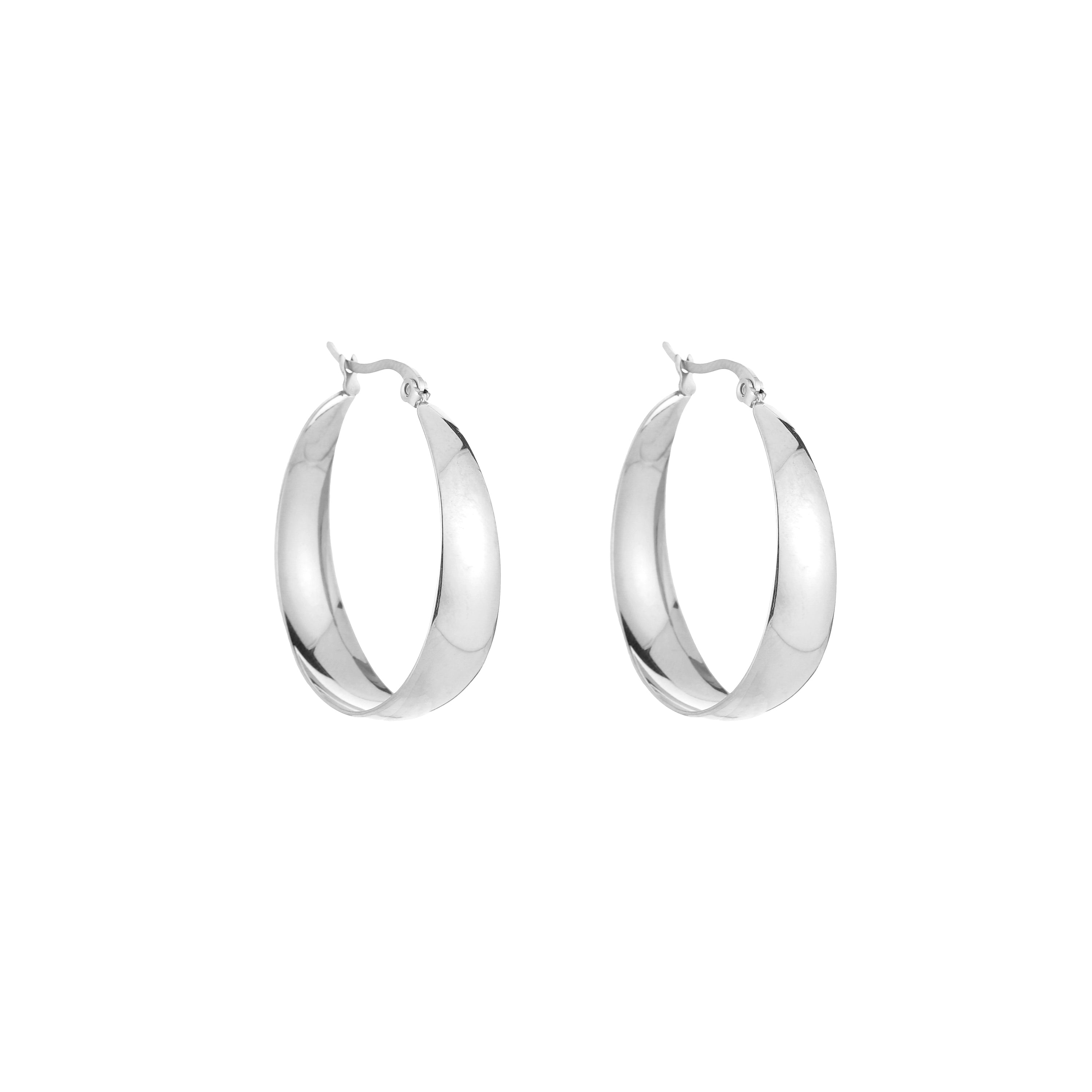 Chunky Flat Hoop Earrings