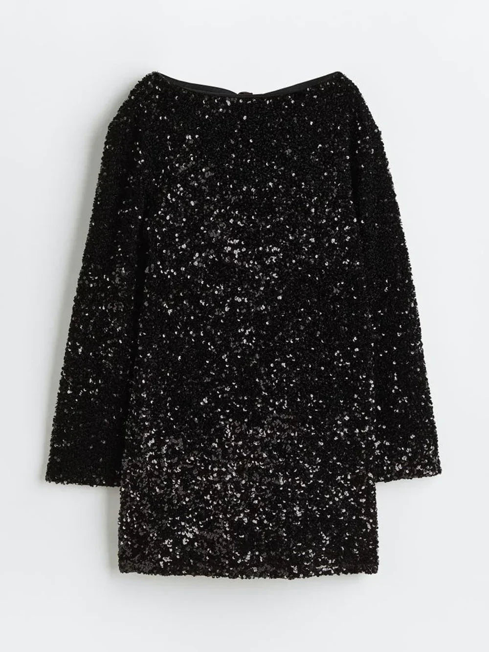 Sequin Long-Sleeve Mini Dress