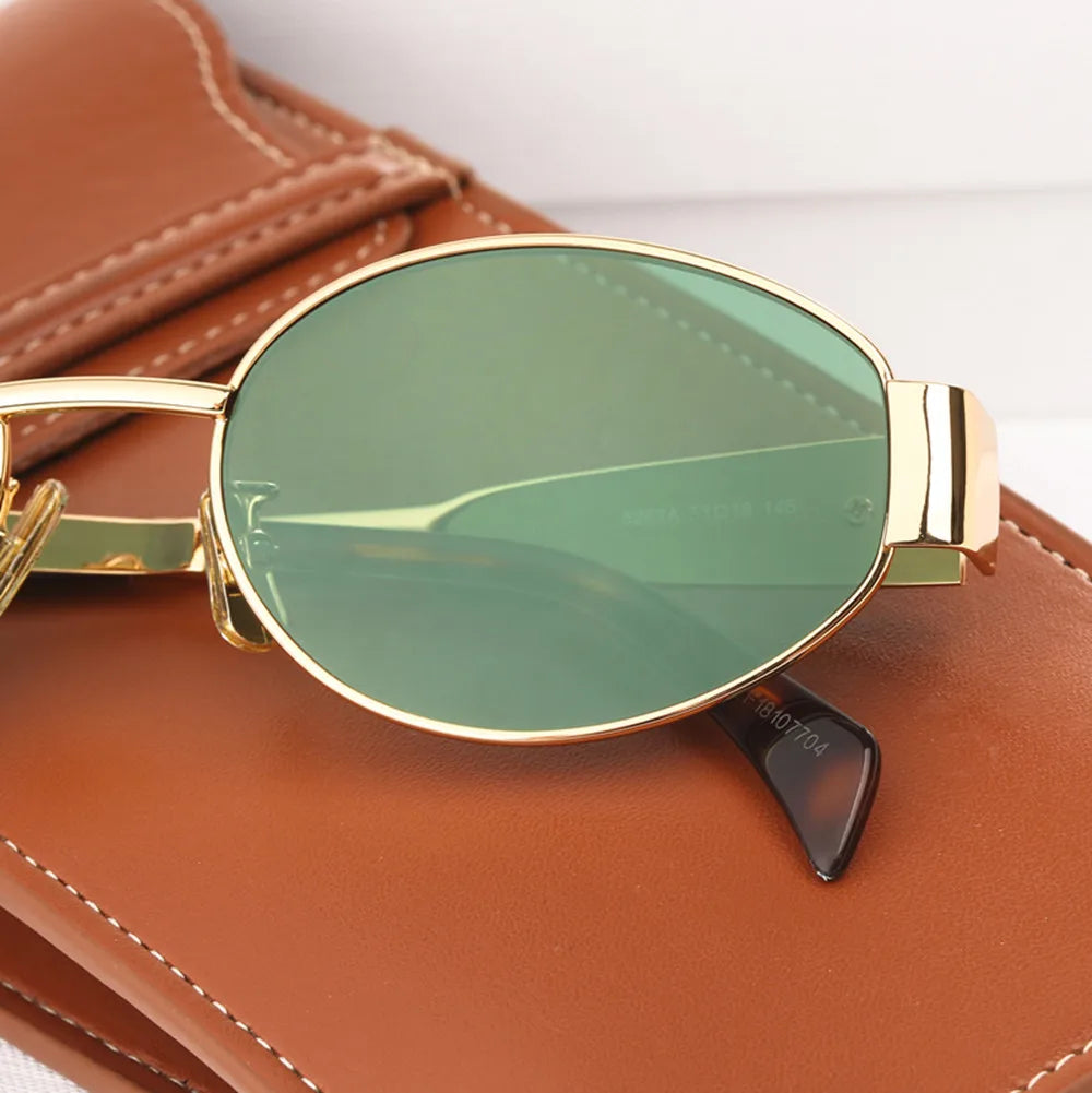 Gold Oval Sunglasses