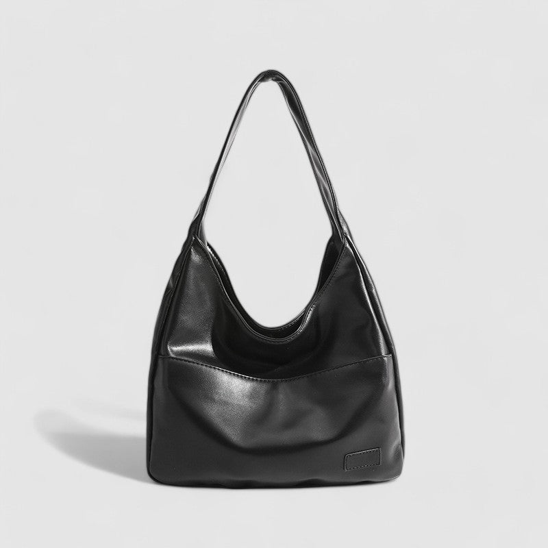 Spacious Vegan Leather Shoulder Bag