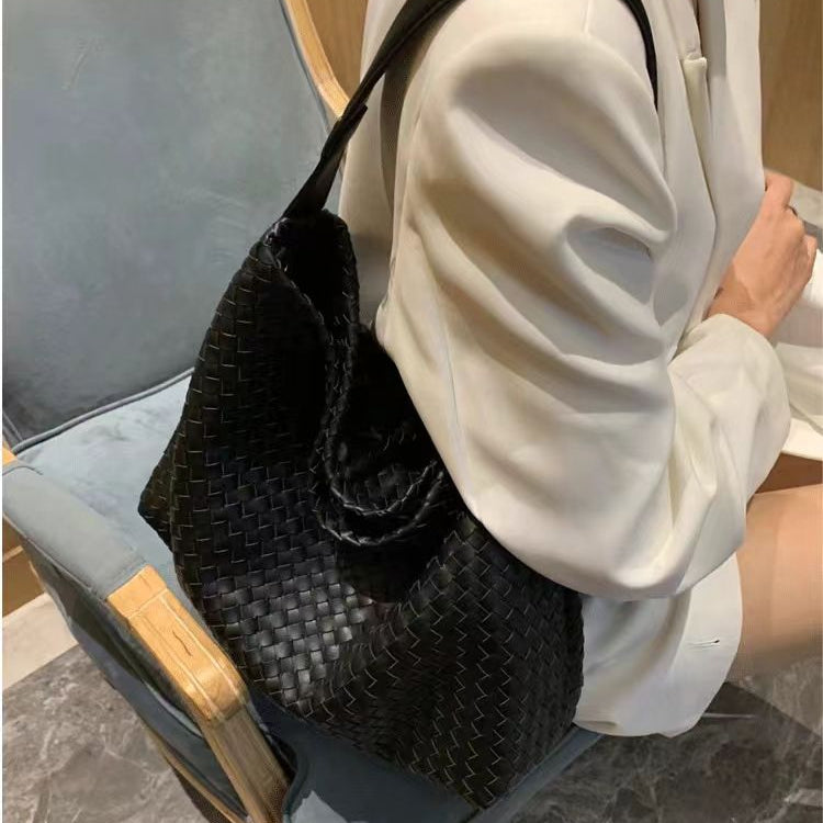 Casual Vegan Woven Hobo Shoulder Bag