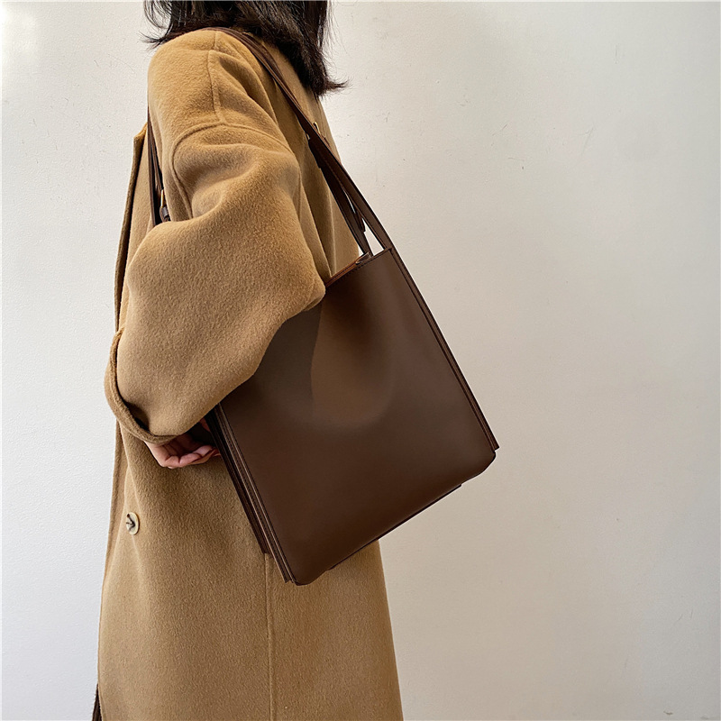 Structured Vegan Leather Shoulder Bag