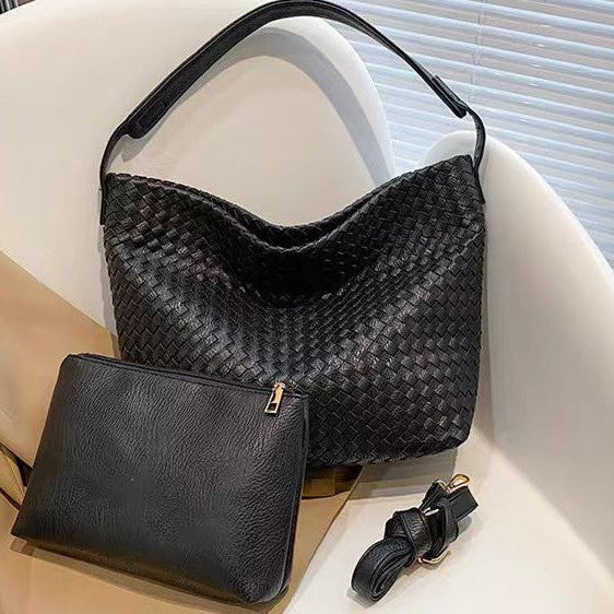 Casual Vegan Woven Hobo Shoulder Bag