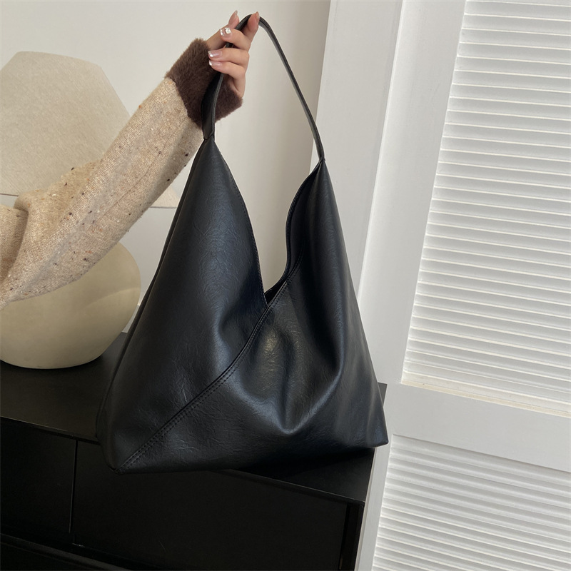 Vegan Leather Slouchy Shoulder Bag
