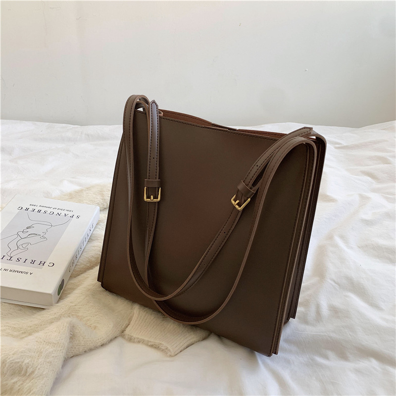 Structured Vegan Leather Shoulder Bag