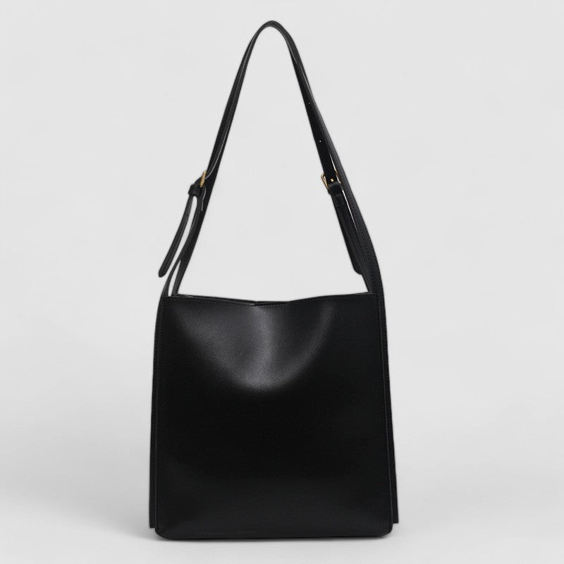 Structured Vegan Leather Shoulder Bag
