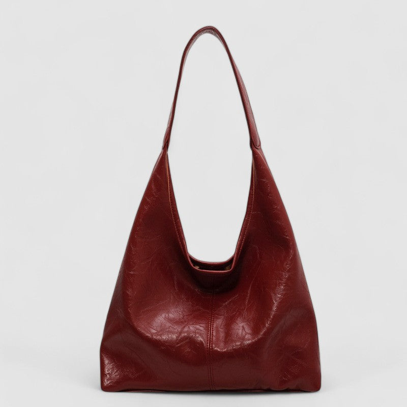 Distressed Vegan Hobo Shoulder Bag