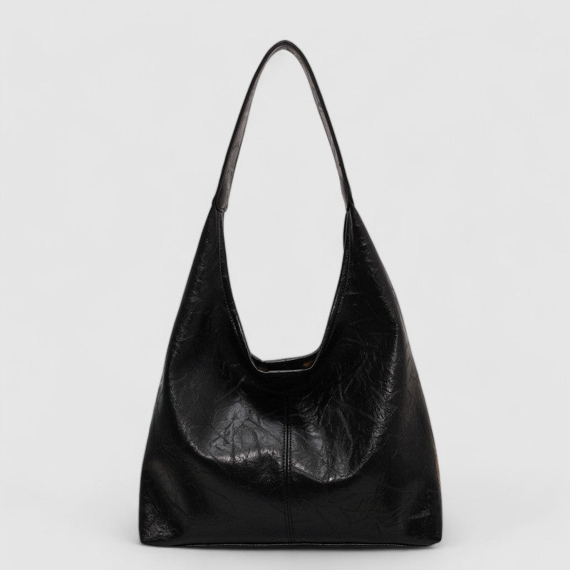 Distressed Vegan Hobo Shoulder Bag