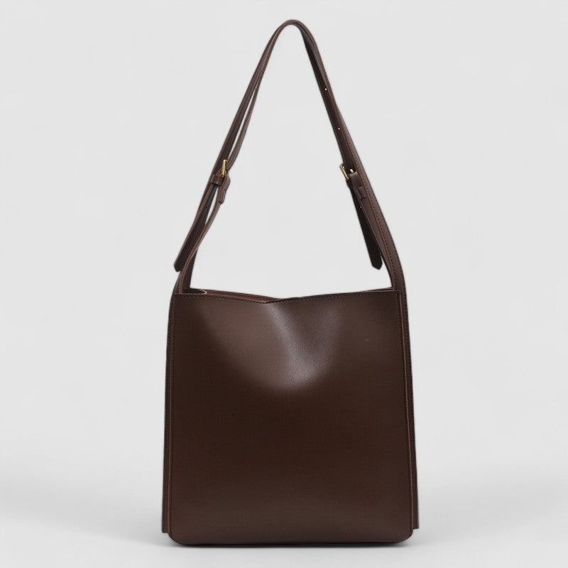 Structured Vegan Leather Shoulder Bag