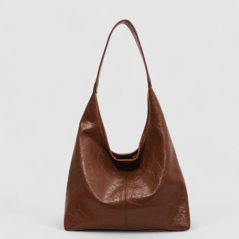 Distressed Vegan Hobo Shoulder Bag