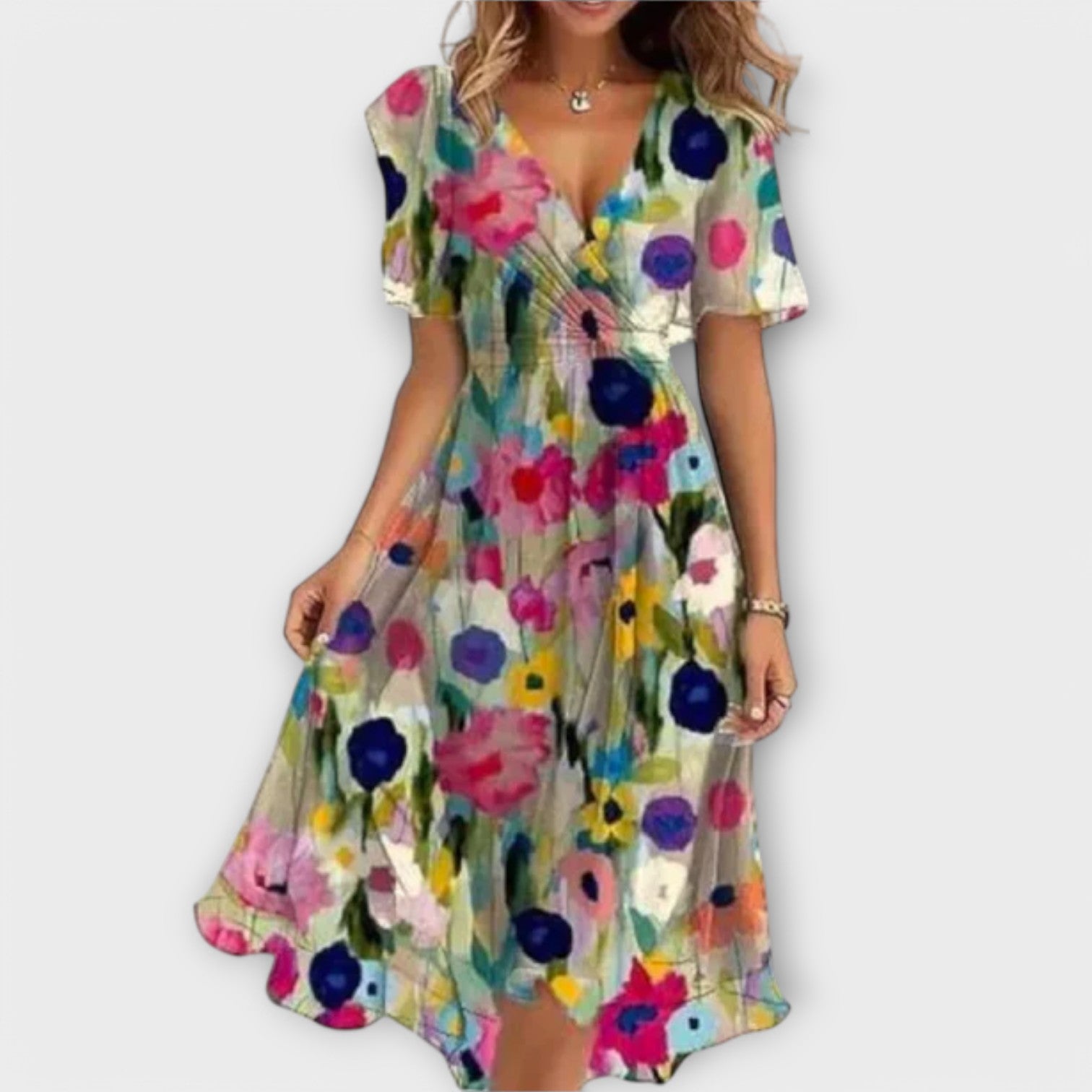 Floral High-Low Wrap Dress